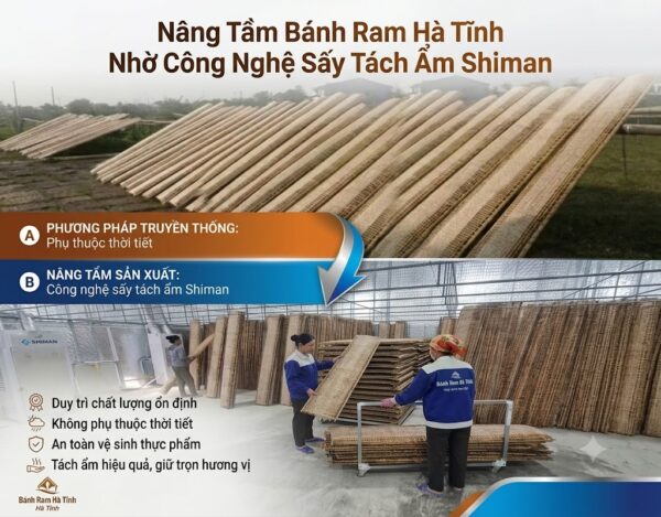 Nâng Tầm Bánh Ram Hà Tĩnh Nhờ Công Nghệ Sấy Tách Ẩm Shiman